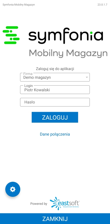 Ekran logowania